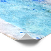 Blauwen 025 Abstract Waterverf getextureerd papier Poster (Hoek)