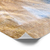 Blauwen 029 Abstract Waterverf getextureerd papier Poster (Hoek)