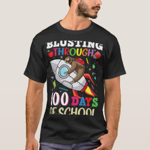 Blauwen door 100 dagen van de Schoolse Sloth Rocke T-shirt
