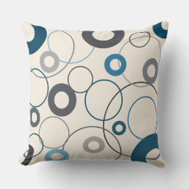 Blauwen en grijscirkels kussen