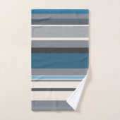 Blauwen en grijsstaven bad handdoek (Handdoek)