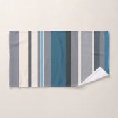 Blauwen en grijsstaven bad handdoek (Handdoek)