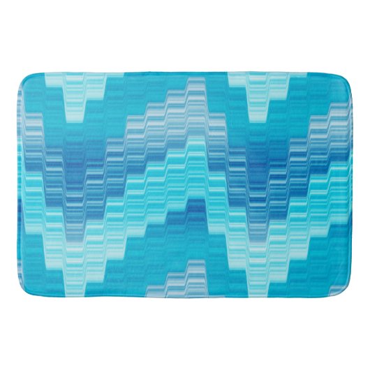blauwen en witte geometrische Bath Mat (Voorkant)