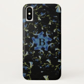 Blauwen en zwarte pagina fractale kunst Monogram Case-Mate iPhone Case (Achterkant)
