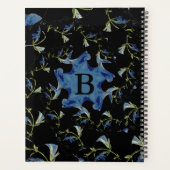 Blauwen en zwarte pagina fractale kunst Monogram Planner (Achterkant)