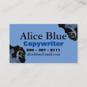 Blauwen en zwarte pagina fractale kunst Monogram Visitekaartje (Achterkant)