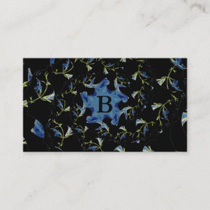 Blauwen en zwarte pagina fractale kunst Monogram Visitekaartje