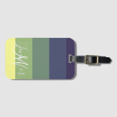 Blauwen + Groene kleurblokkeringsstreep Bagagelabel (Voorkant (horizontaal))