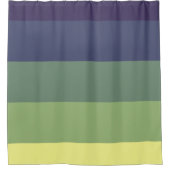 Blauwen + Groene kleurblokkeringsstreep Douchegordijn (Voorkant)