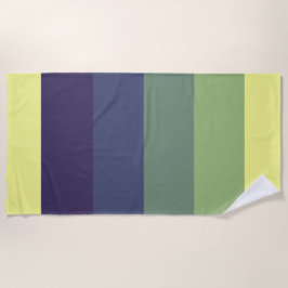 Blauwen + Groene kleurblokkeringsstreep Strandlaken