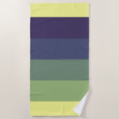 Blauwen + Groene kleurblokkeringsstreep Strandlaken (Voorkant)