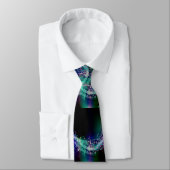 Blauwen Muzieknoten Psychedelic Music Necktie Stropdas (Gebonden)