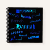 Blauwen op zwart - Hannah Notitieboek (Voorkant)