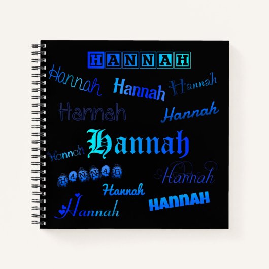 Blauwen op zwart - Hannah Notitieboek (Voorkant)