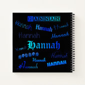 Blauwen op zwart - Hannah Notitieboek (Achterkant)