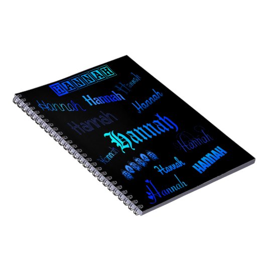 Blauwen op zwart - Hannah Notitieboek (Rechterzijde)