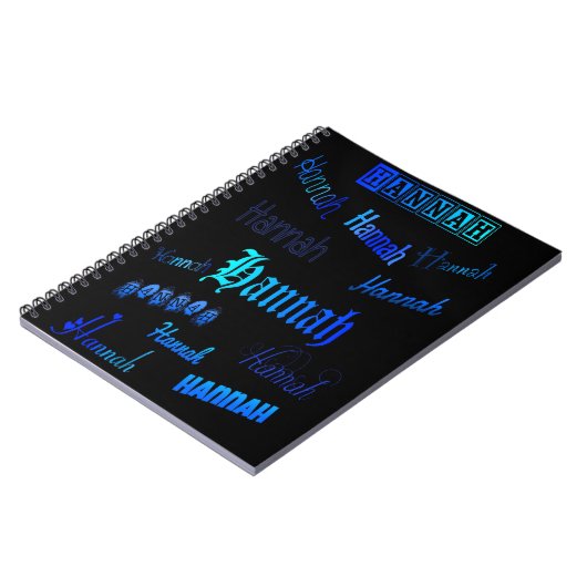 Blauwen op zwart - Hannah Notitieboek (Linkerzijde)