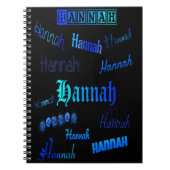 Blauwen op zwart - Hannah Notitieboek (Voorkant)