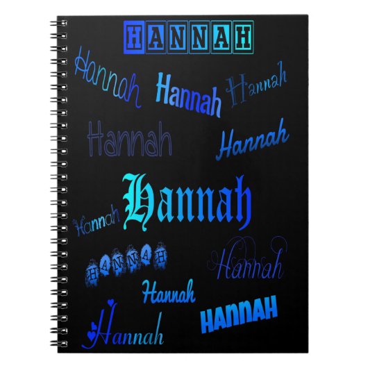 Blauwen op zwart - Hannah Notitieboek (Voorkant)