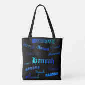 Blauwen op zwart - Hannah Tote Bag (Achterkant)