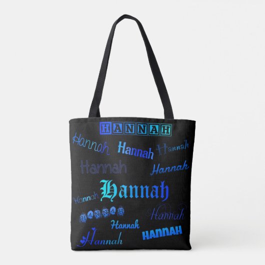 Blauwen op zwart - Hannah Tote Bag (Achterkant)