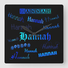 Blauwen op zwart - Hannah Vierkante Klok