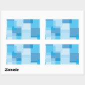 Blauwen Rechthoekige Sticker (Vel)