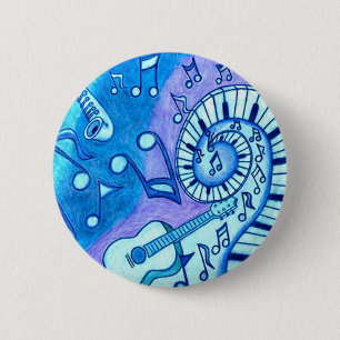 Blauwen Ronde Button 5,7 Cm
