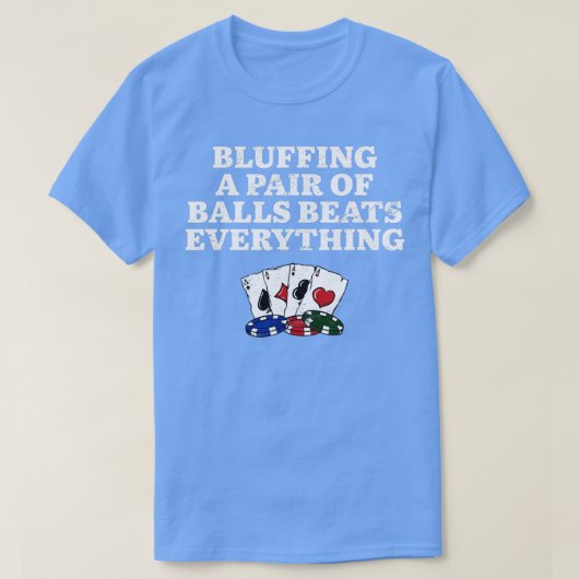 Blauwen slaat alles in het spel t-shirt (Design voorkant)