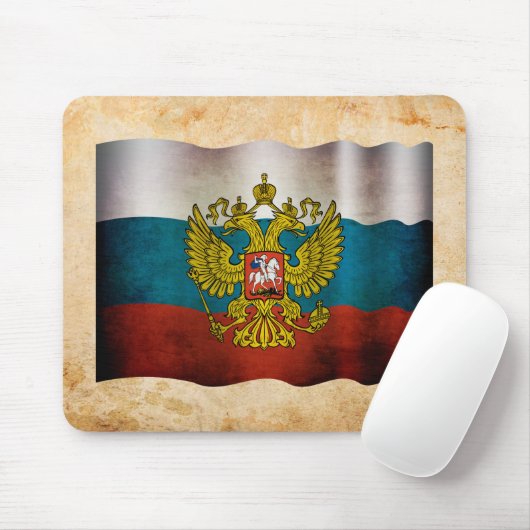 Blauwende vlag van Rusland Muismat (Met muis)