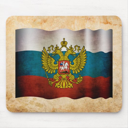 Blauwende vlag van Rusland Muismat (Voorkant)