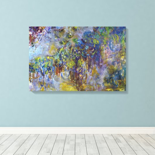Blauweregen (rechterhelft) door Claude Monet Canvas Afdruk (Insitu (Houten vloer))