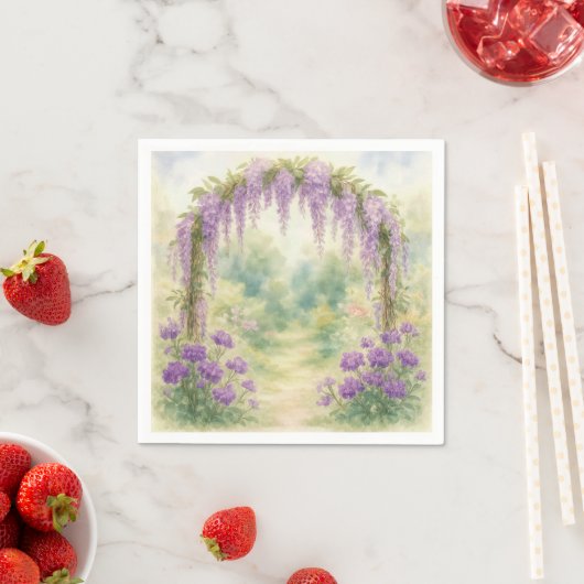 Blauweregenprieel in een zomertuin servet (Insitu)