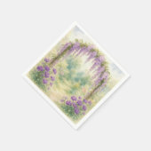 Blauweregenprieel in een zomertuin servet (Hoek)