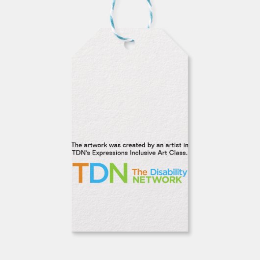 blauwerige sneeuwstorm cadeaulabel (Achterkant)