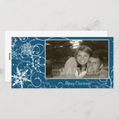 blauwerige winter feestdagenkaart (Voorkant / Achterkant)