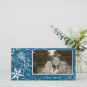 blauwerige winter feestdagenkaart (Staand voorkant)