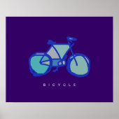 blauwfiets decoratief afdrukken poster (Voorkant)