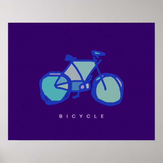 blauwfiets decoratief afdrukken poster (Voorkant)