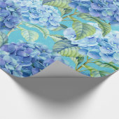 Blauwflesje Hydrangea Bloedpatroon Cadeaupapier (Hoek)