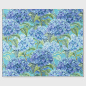 Blauwflesje Hydrangea Bloedpatroon Cadeaupapier (Vlak)