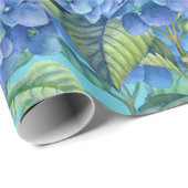 Blauwflesje Hydrangea Bloedpatroon Cadeaupapier (Rol Hoek)