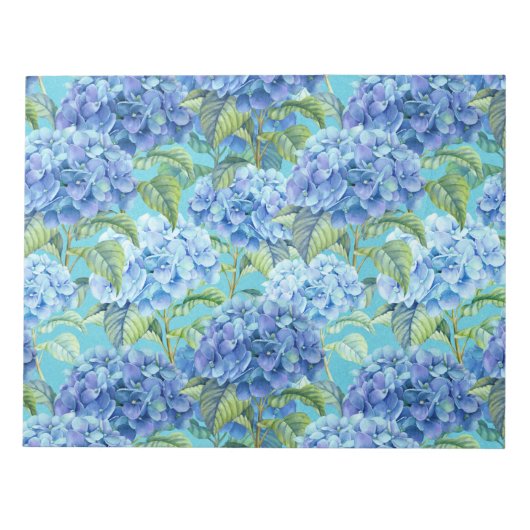 Blauwflesje Hydrangea Bloedpatroon Notitieblok (Voorkant)