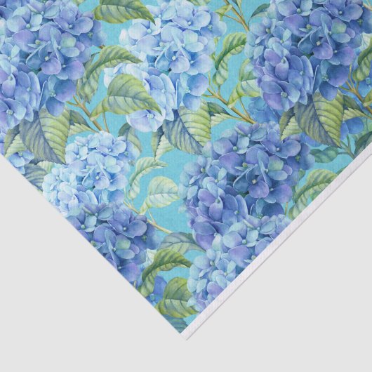 Blauwflesje Hydrangea Bloedpatroon Tissuepapier (Detail)