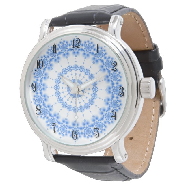 Blauwfractal Horloge (Gekanteld)
