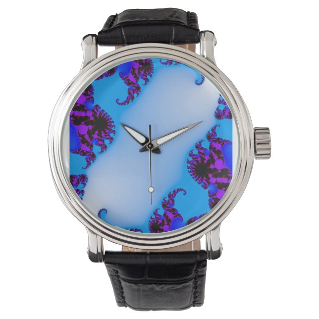 Blauwfractal watch horloge (Voorkant)