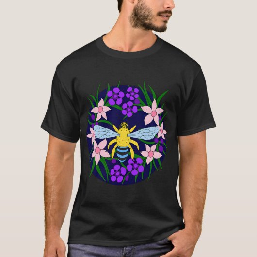 Blauwgebandeerde bij t-shirt (Voorkant)