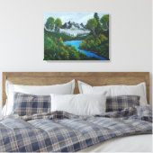 Blauwgebergte bos Landschap Canvas Afdruk (Insitu (Slaapkamer))