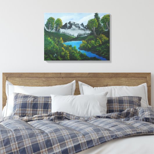 Blauwgebergte bos Landschap Canvas Afdruk (Insitu (Slaapkamer))