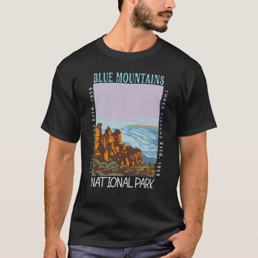 Blauwgebergte Nationaal Park Australië vervormt T-shirt (Voorkant)